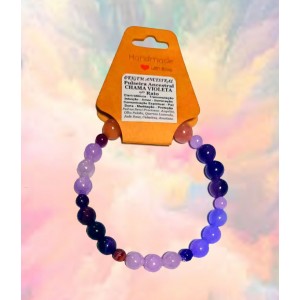 PULSEIRA ANCESTRAL - 7º RAIO - CHAMA VIOLETA (C/ PEDRAS SEMI-PRECIOSAS)